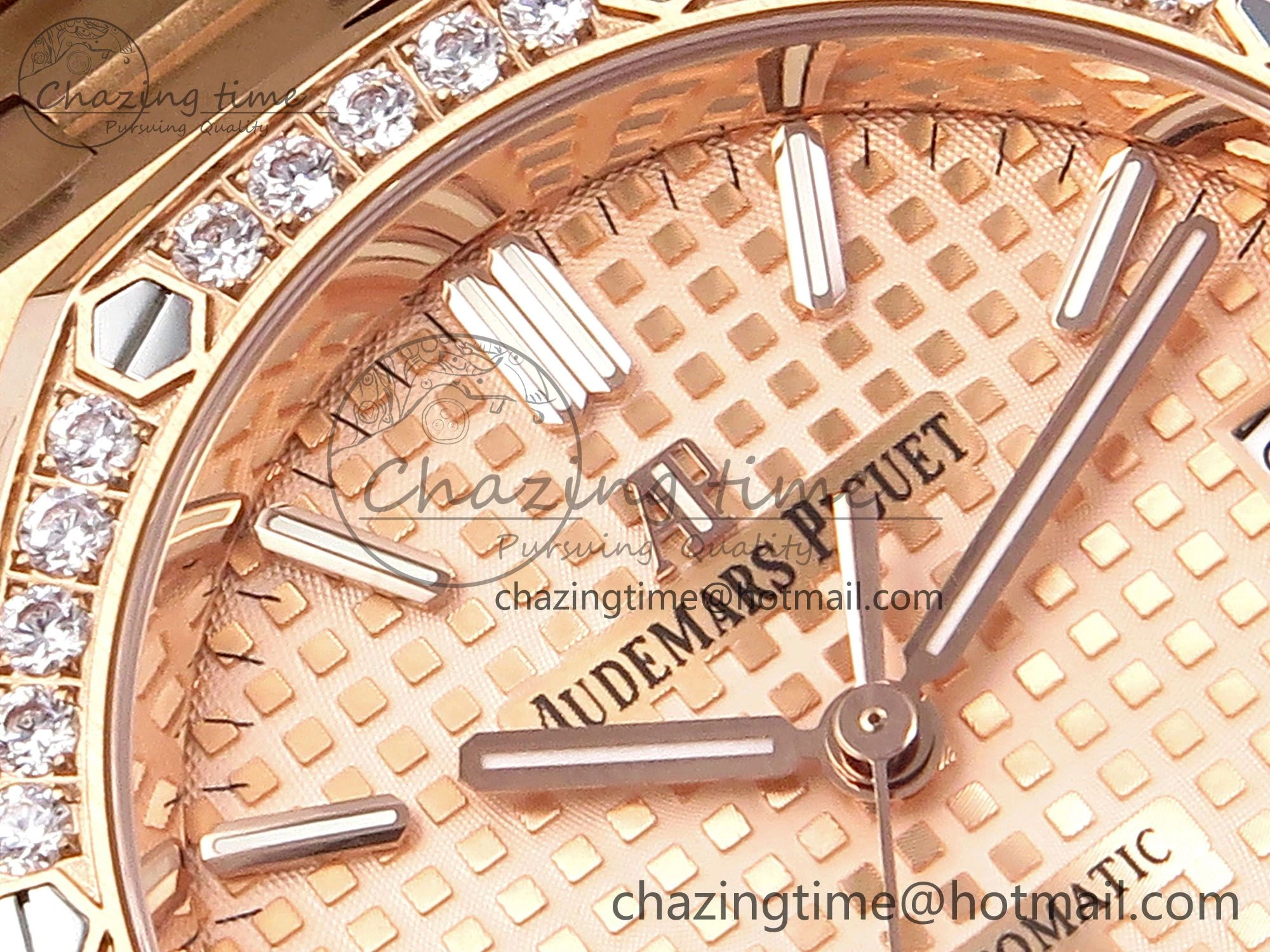 Royal Oak 37mm 15450 RG Diamonds Bezel IPF Best Edition RG Dial on RG Bracelet SA3120 Super Clone