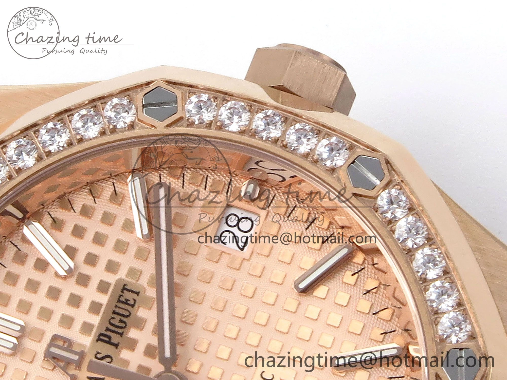 Royal Oak 37mm 15450 RG Diamonds Bezel IPF Best Edition RG Dial on RG Bracelet SA3120 Super Clone