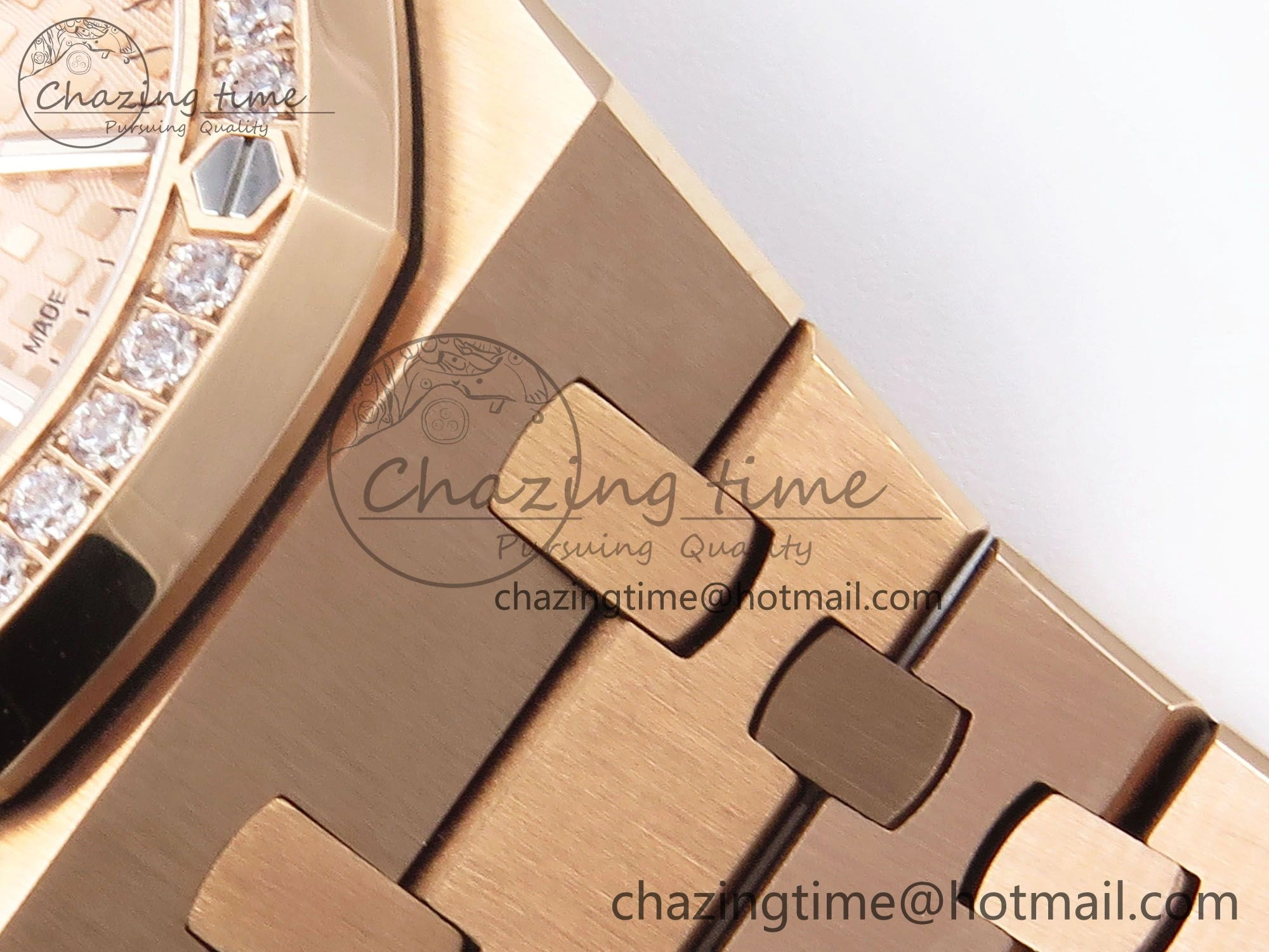 Royal Oak 37mm 15450 RG Diamonds Bezel IPF Best Edition RG Dial on RG Bracelet SA3120 Super Clone