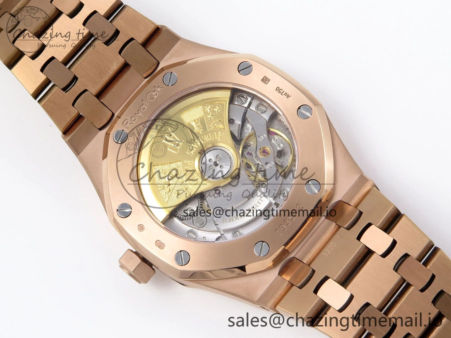 Royal Oak 37mm 15450 RG Diamonds Bezel IPF Best Edition White Dial on RG Bracelet SA3120 Super Clone