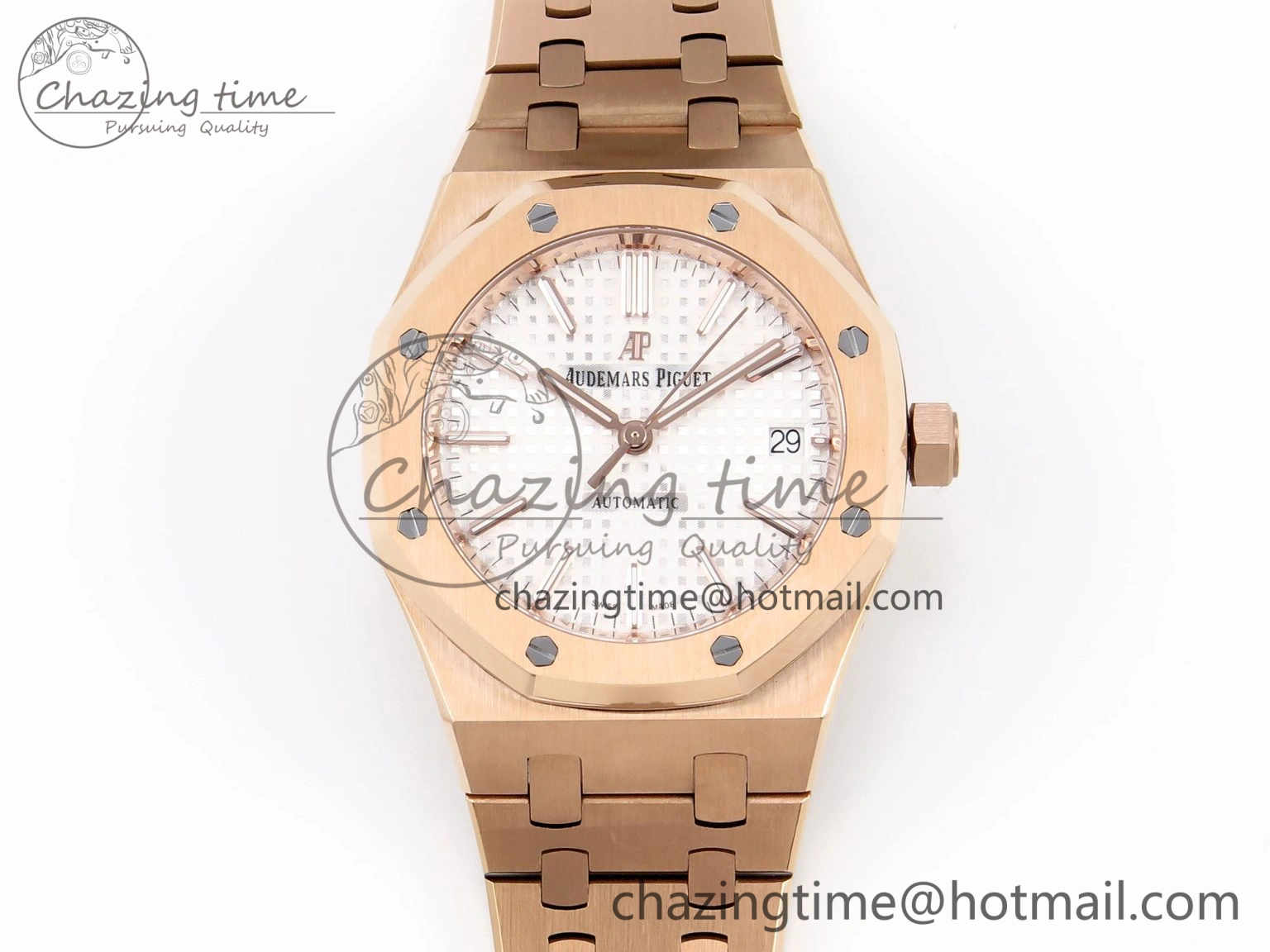Royal Oak 37mm 15450 RG IPF Best Edition White Dial on RG Bracelet SA3120 Super Clone