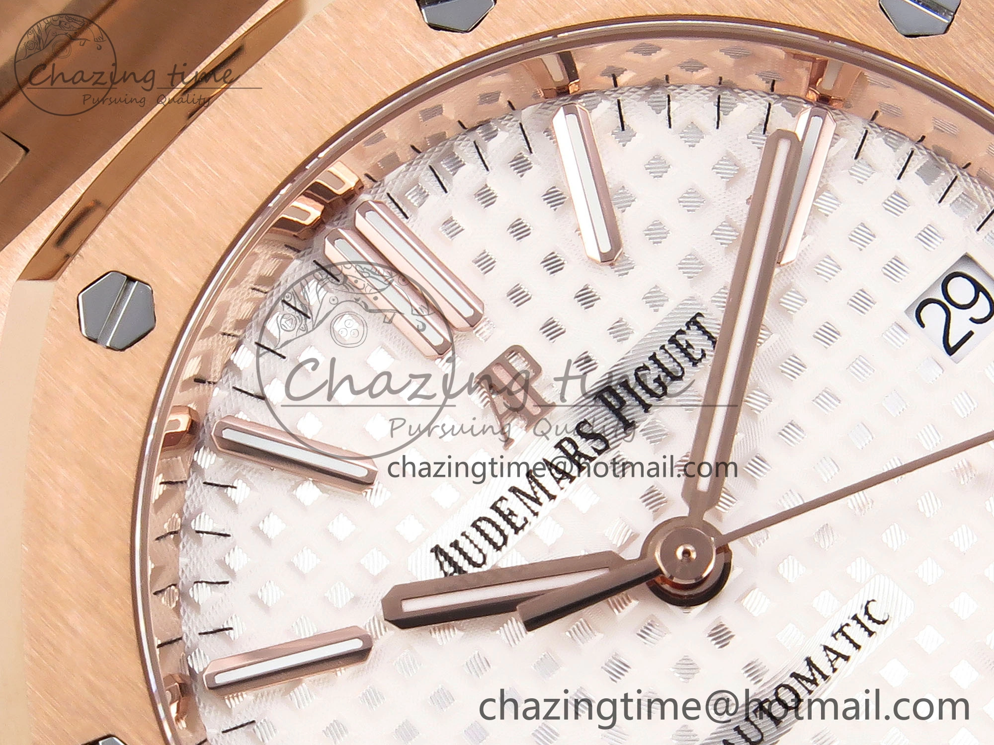 Royal Oak 37mm 15450 RG IPF Best Edition White Dial on RG Bracelet SA3120 Super Clone