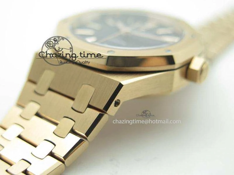 Royal Oak 37mm 15450 RG JF 1:1 Best Edition Black Dial On RG Bracelet A3120