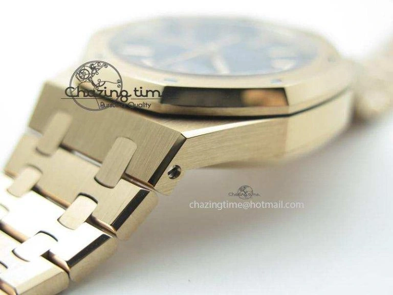 Royal Oak 37mm 15450 RG JF 1:1 Best Edition Black Dial On RG Bracelet A3120
