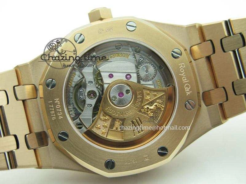 Royal Oak 37mm 15450 RG JF 1:1 Best Edition Black Dial On RG Bracelet A3120
