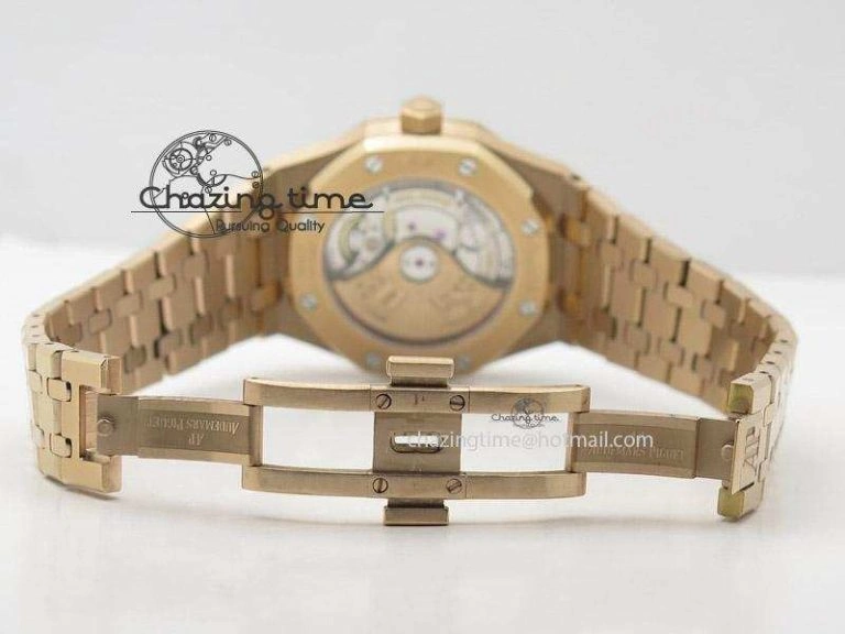 Royal Oak 37mm 15450 RG JF 1:1 Best Edition Black Dial On RG Bracelet A3120