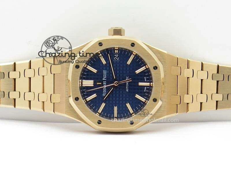 Royal Oak 37mm 15450 RG JF 1:1 Best Edition Blue Dial On RG Bracelet A3120
