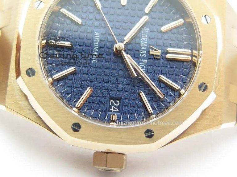 Royal Oak 37mm 15450 RG JF 1:1 Best Edition Blue Dial On RG Bracelet A3120