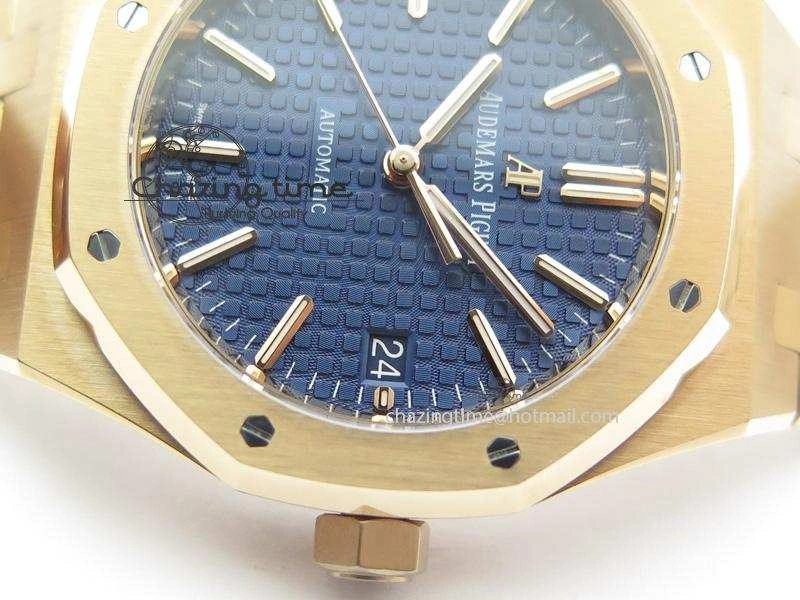 Royal Oak 37mm 15450 RG JF 1:1 Best Edition Blue Dial On RG Bracelet A3120