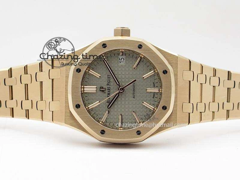 Royal Oak 37mm 15450 RG JF 1:1 Best Edition Gray Dial On RG Bracelet A3120