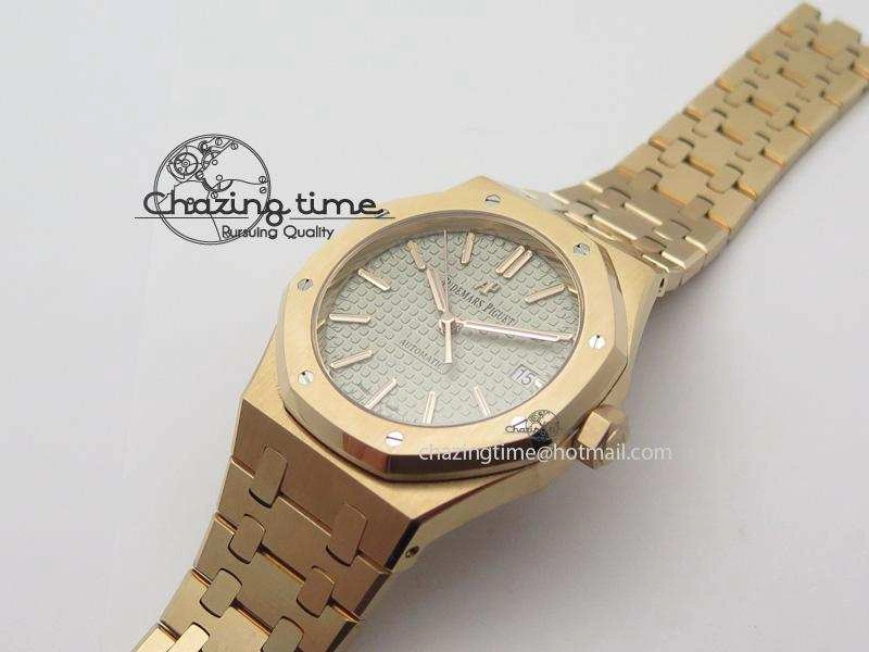 Royal Oak 37mm 15450 RG JF 1:1 Best Edition Gray Dial On RG Bracelet A3120