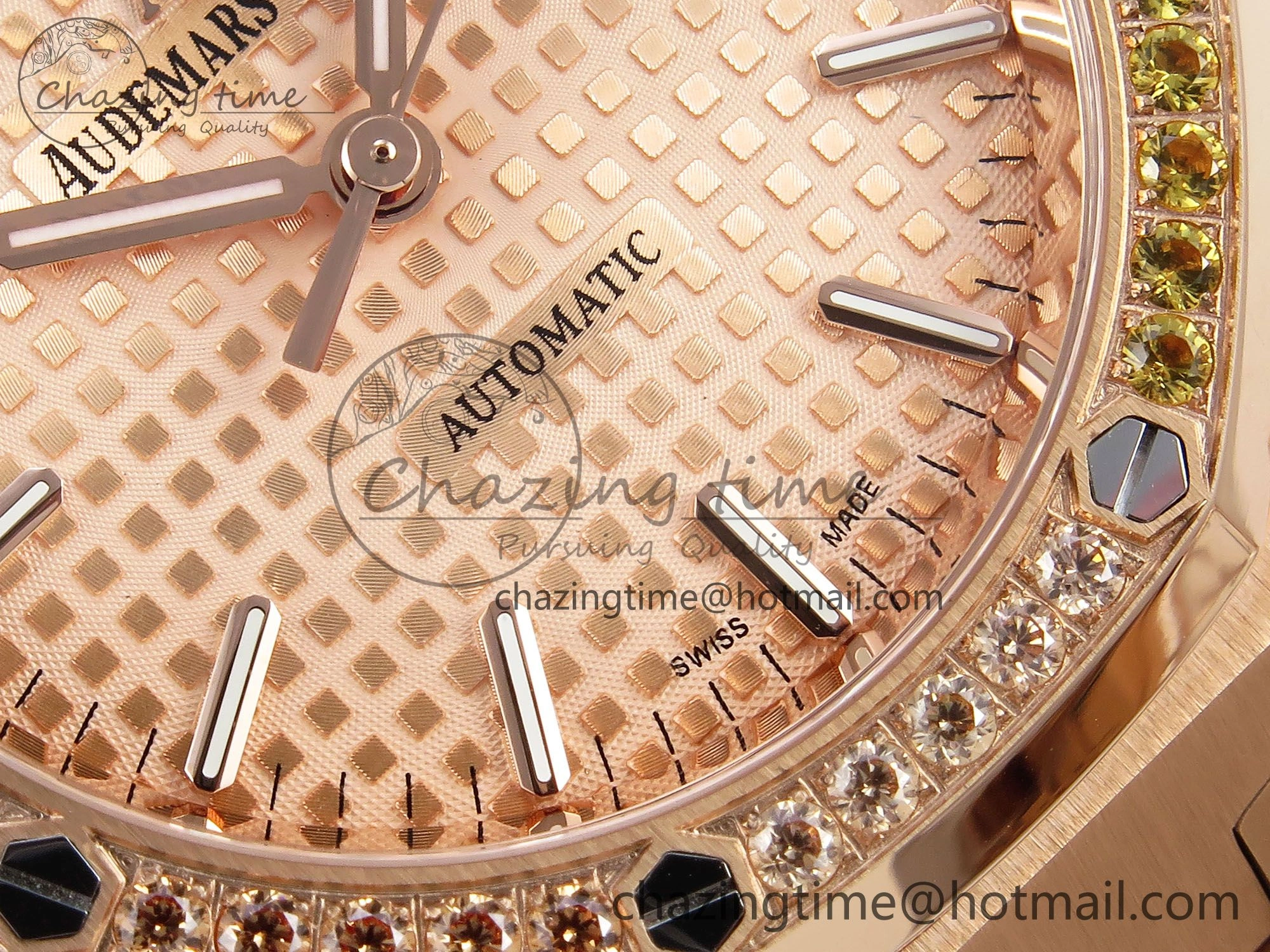 Royal Oak 37mm 15450 RG Rainbow Diamonds Bezel IPF Best Edition RG Dial on RG Bracelet SA3120 Super Clone