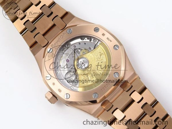 Royal Oak 37mm 15450 RG Rainbow Diamonds Bezel IPF Best Edition RG Dial on RG Bracelet SA3120 Super Clone