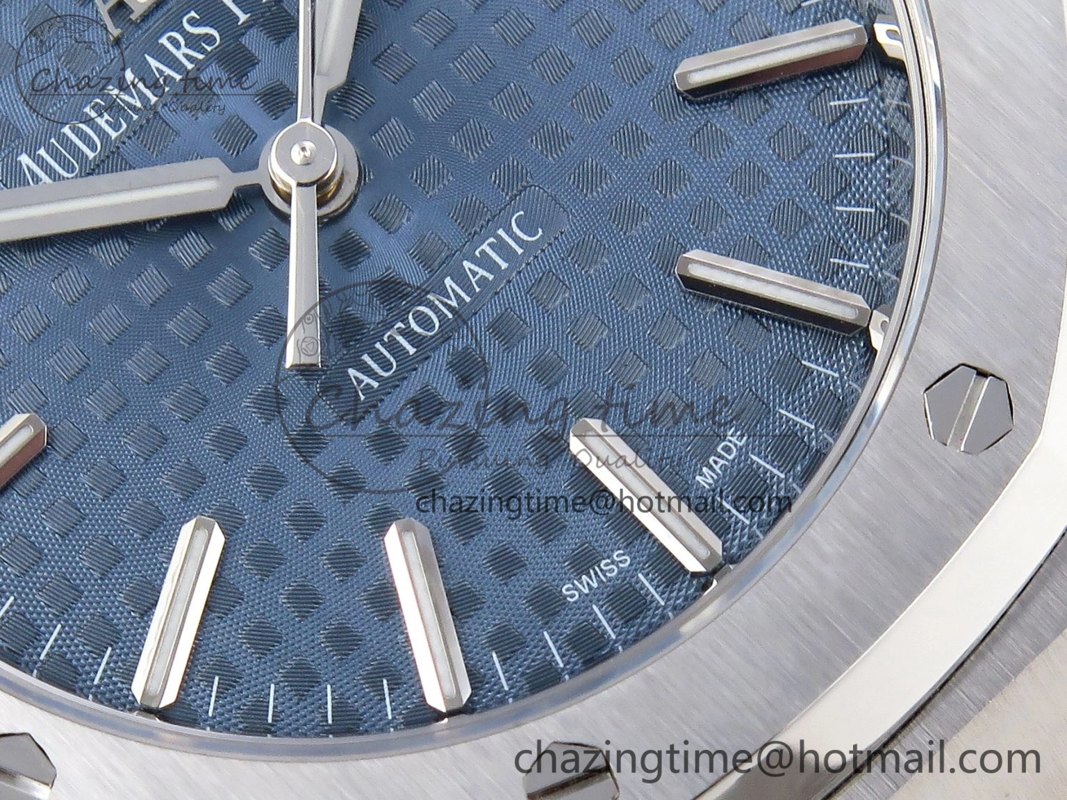 Royal Oak 37mm 15450 SS APSF 1:1 Best Edition Blue Textured Dial on SS Bracelet SA3120 Super Clone
