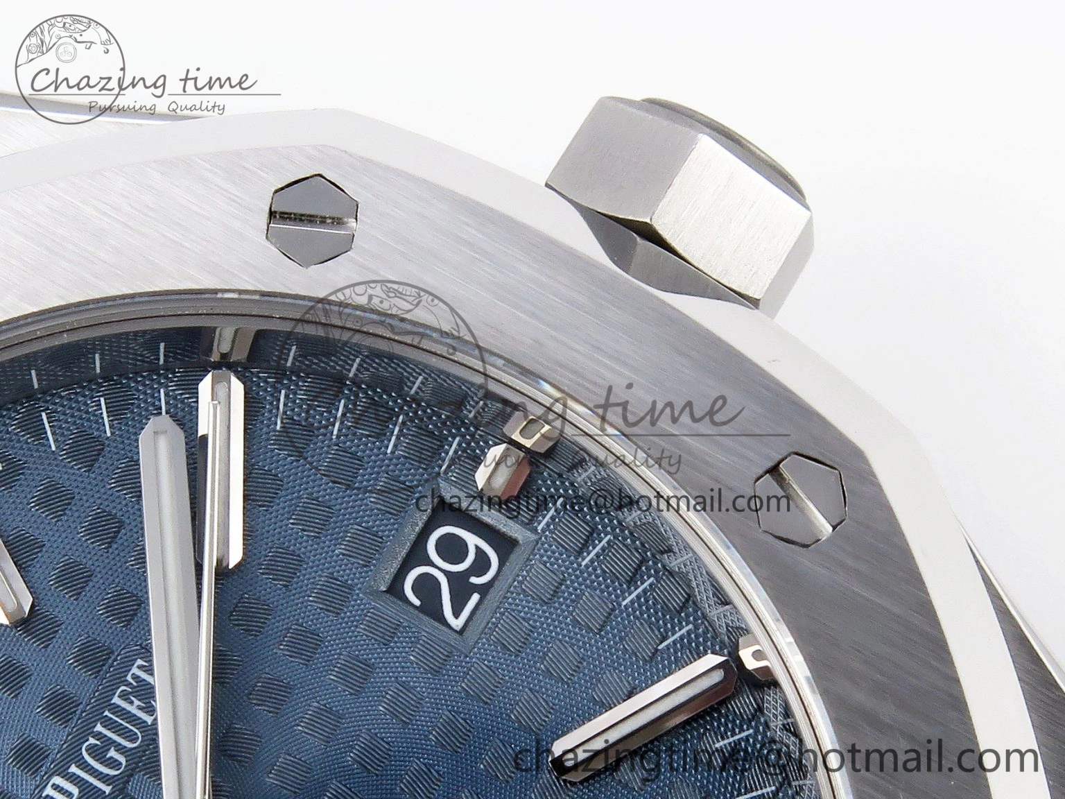 Royal Oak 37mm 15450 SS APSF 1:1 Best Edition Blue Textured Dial on SS Bracelet SA3120 Super Clone