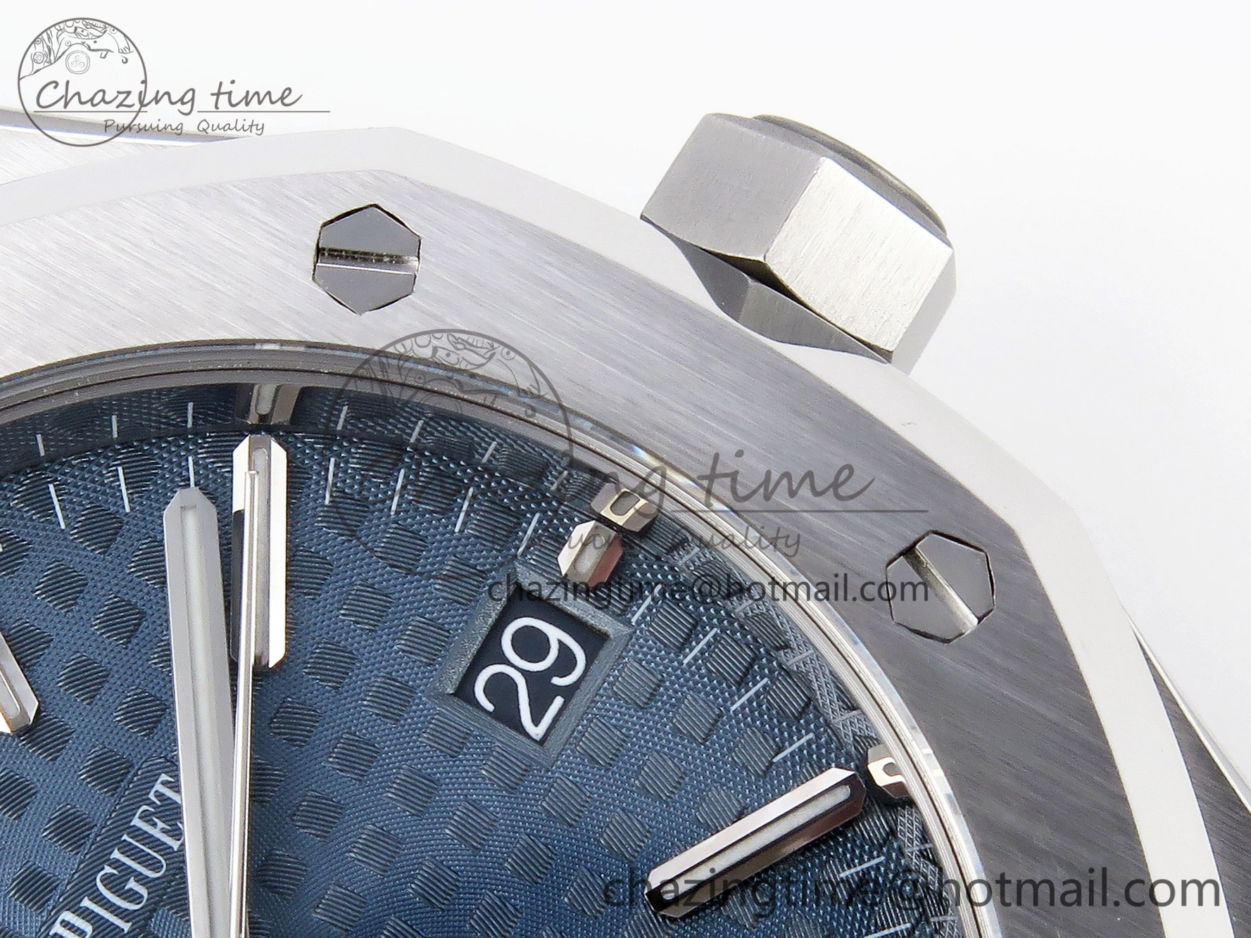 Royal Oak 37mm 15450 SS APSF 1:1 Best Edition Blue Textured Dial on SS Bracelet SA3120 Super Clone
