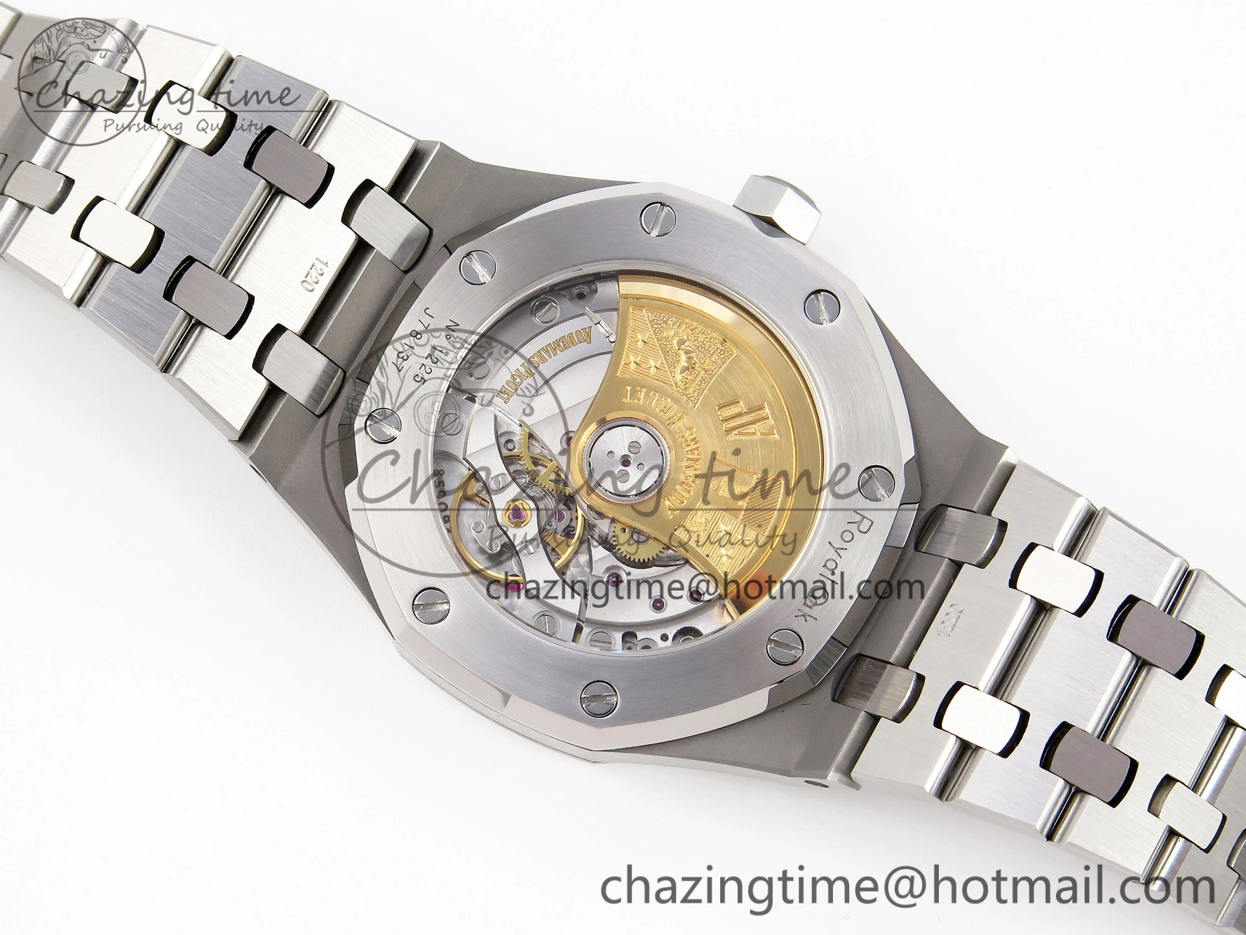 Royal Oak 37mm 15450 SS APSF 1:1 Best Edition Gray Textured Dial on SS Bracelet SA3120 Super Clone