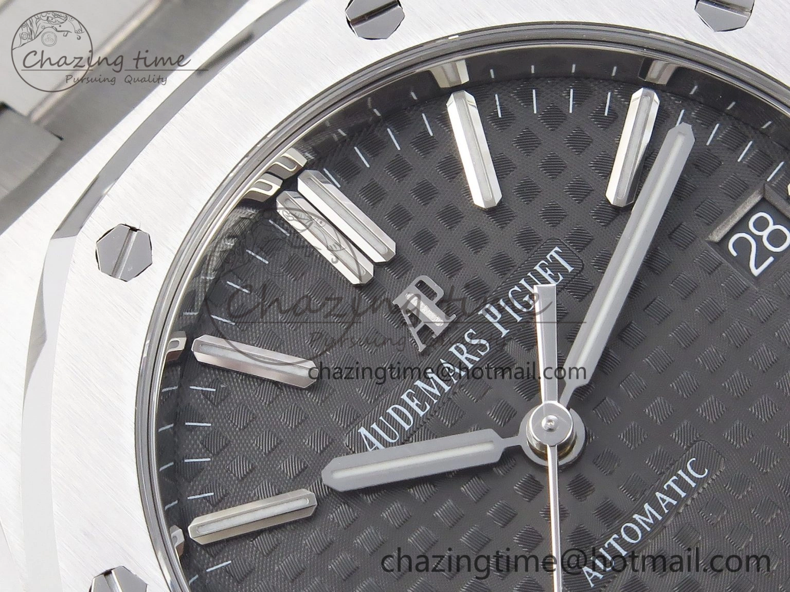 Royal Oak 37mm 15450 SS APSF 1:1 Best Edition Gray Textured Dial on SS Bracelet SA3120 Super Clone