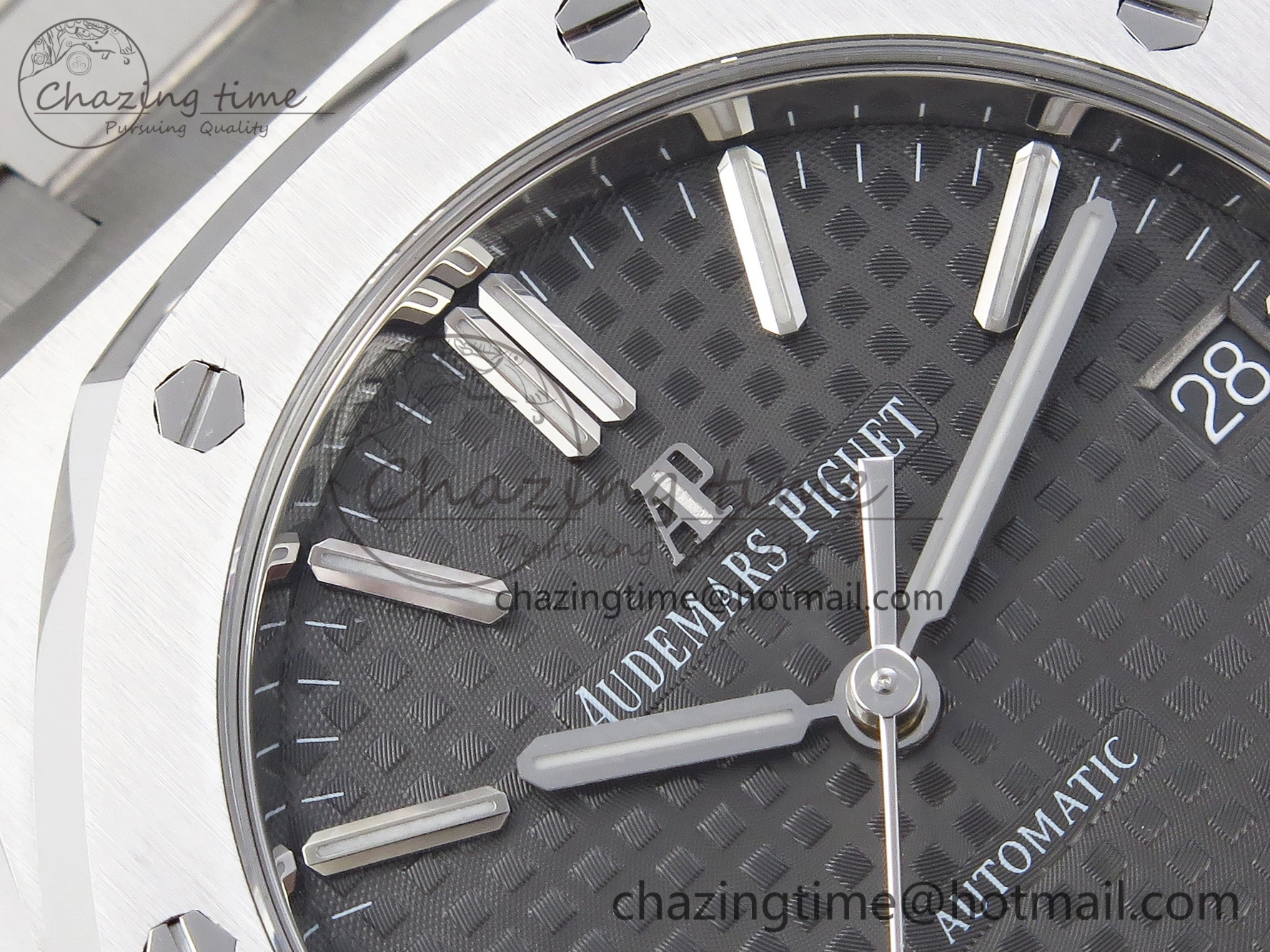Royal Oak 37mm 15450 SS APSF 1:1 Best Edition Gray Textured Dial on SS Bracelet SA3120 Super Clone
