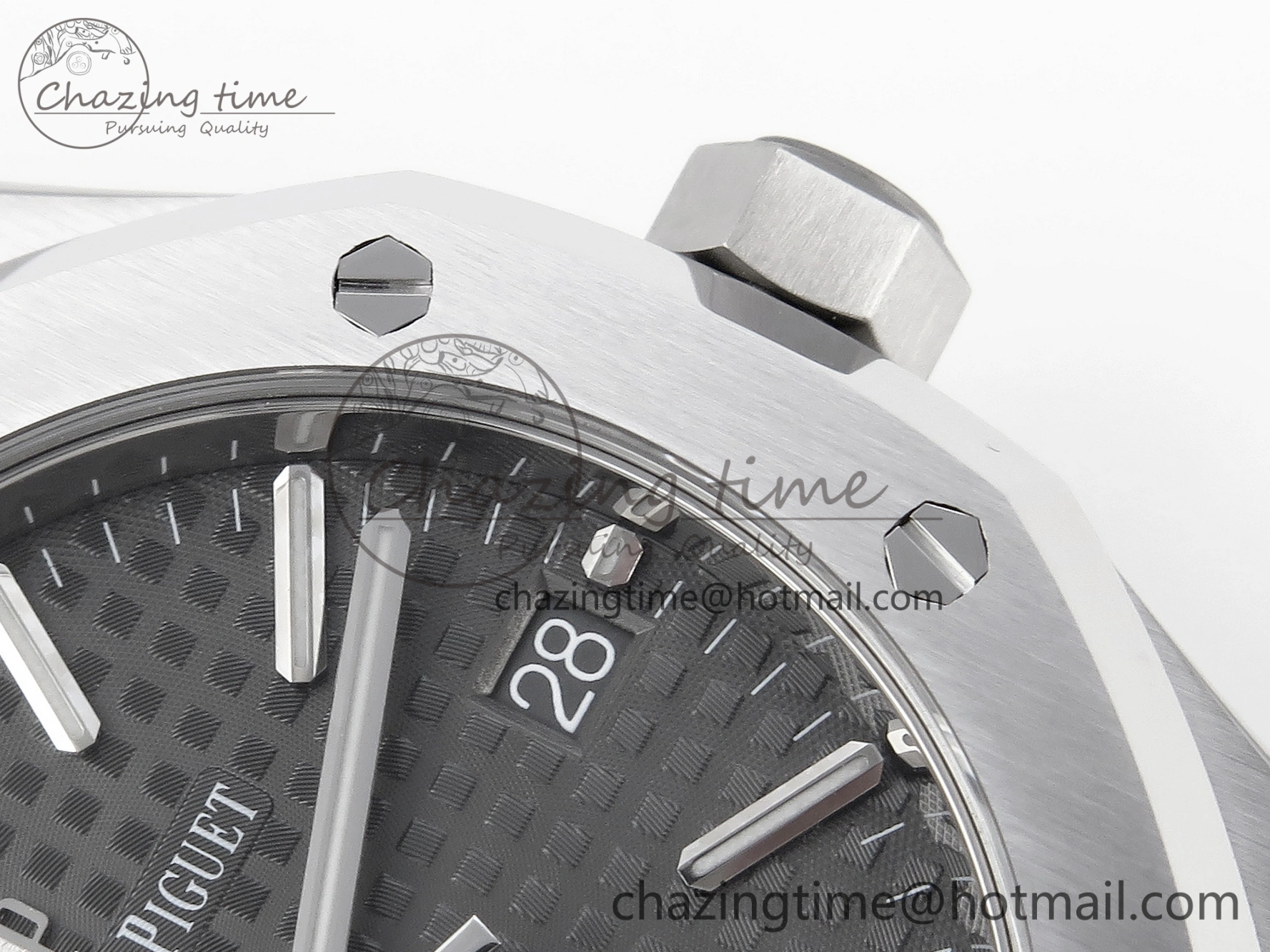 Royal Oak 37mm 15450 SS APSF 1:1 Best Edition Gray Textured Dial on SS Bracelet SA3120 Super Clone