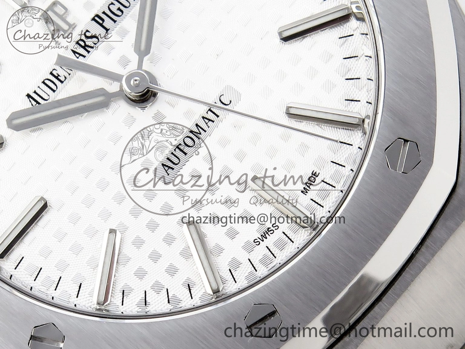 Royal Oak 37mm 15450 SS APSF 1:1 Best Edition White Textured Dial on SS Bracelet SA3120 Super Clone