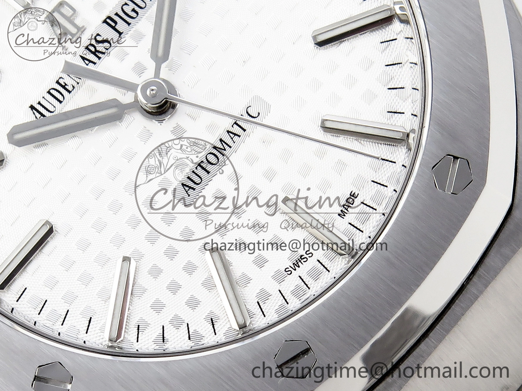 Royal Oak 37mm 15450 SS APSF 1:1 Best Edition White Textured Dial on SS Bracelet SA3120 Super Clone