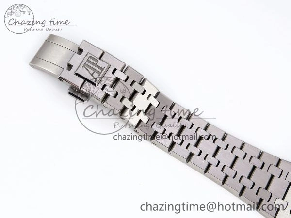 Royal Oak 37mm 15450 SS Diamonds Bezel IPF Best Edition Gray Dial on SS Bracelet SA3120 Super Clone