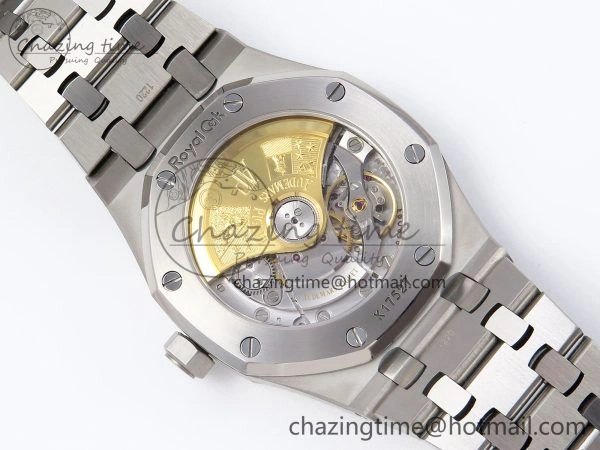 Royal Oak 37mm 15450 SS Diamonds Bezel IPF Best Edition Gray Dial on SS Bracelet SA3120 Super Clone