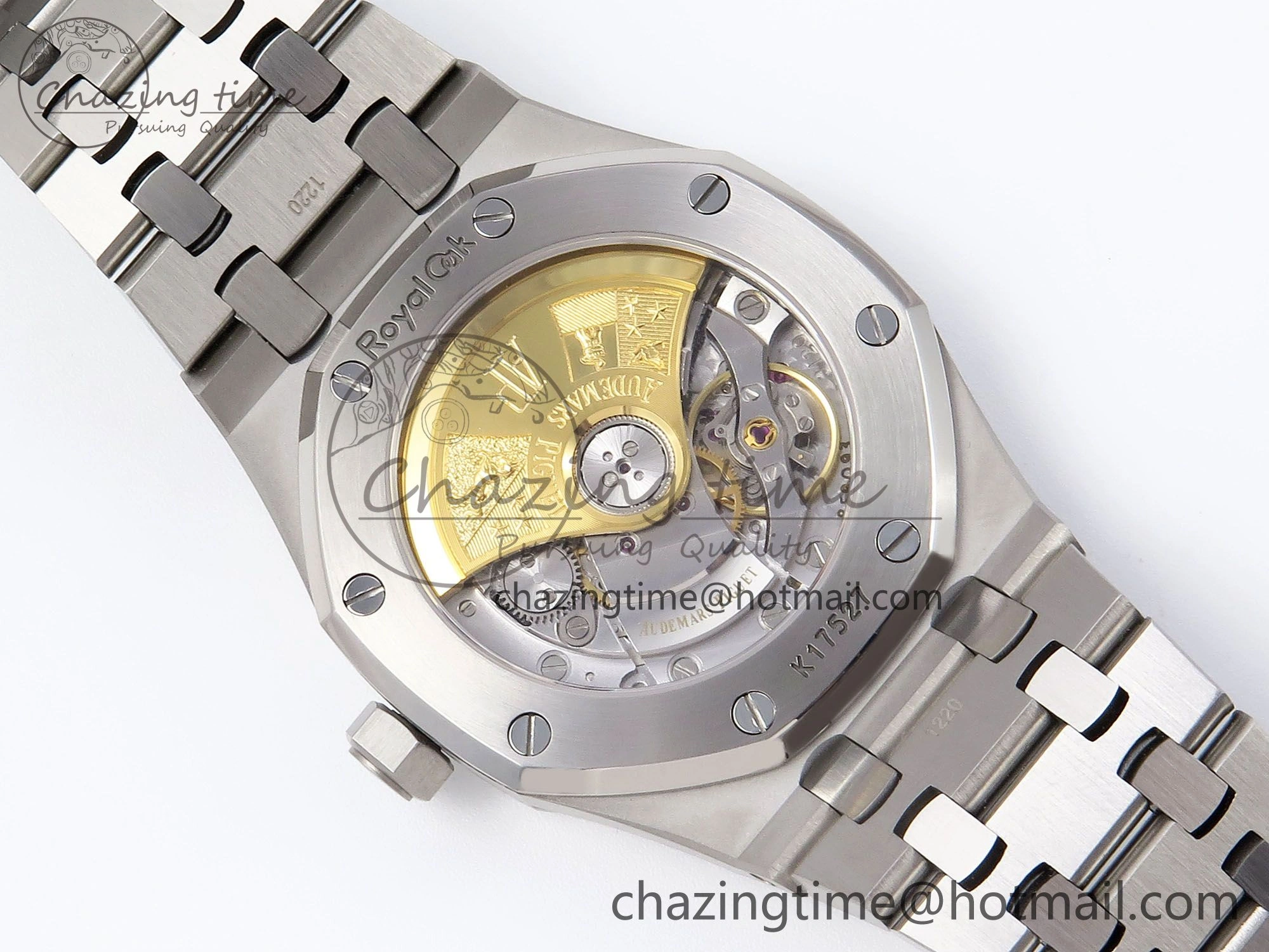 Royal Oak 37mm 15450 SS Diamonds Bezel IPF Best Edition Gray Dial on SS Bracelet SA3120 Super Clone
