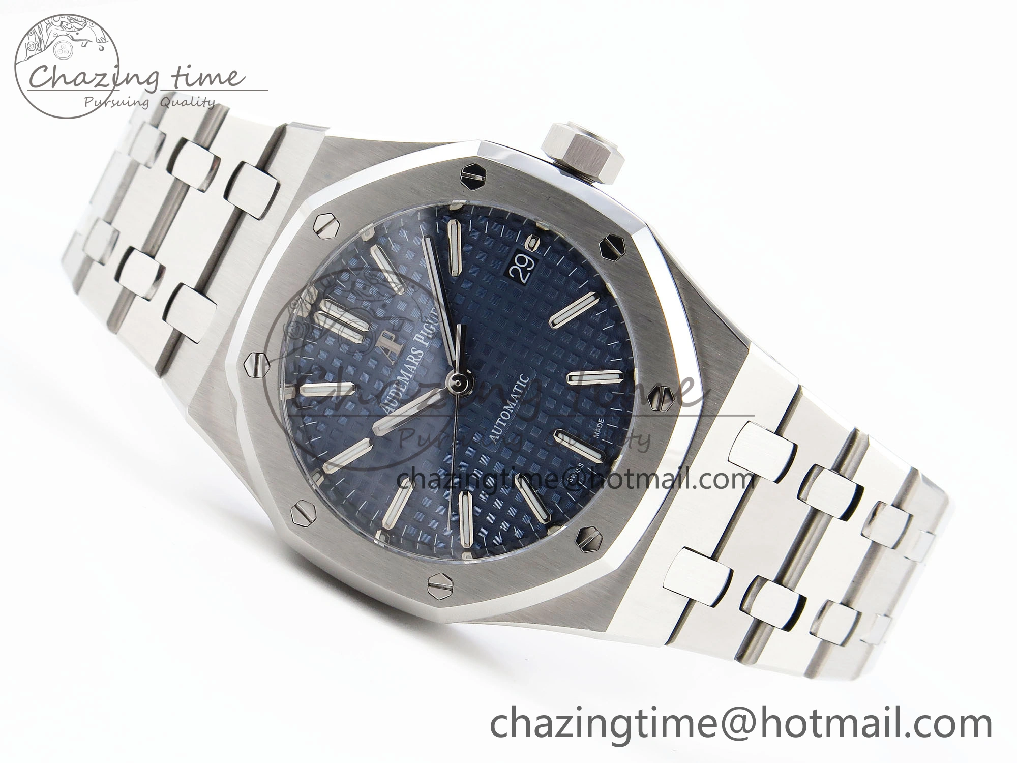 Royal Oak 37mm 15450 SS IPF Best Edition Blue Dial on SS Bracelet SA3120 Super Clone