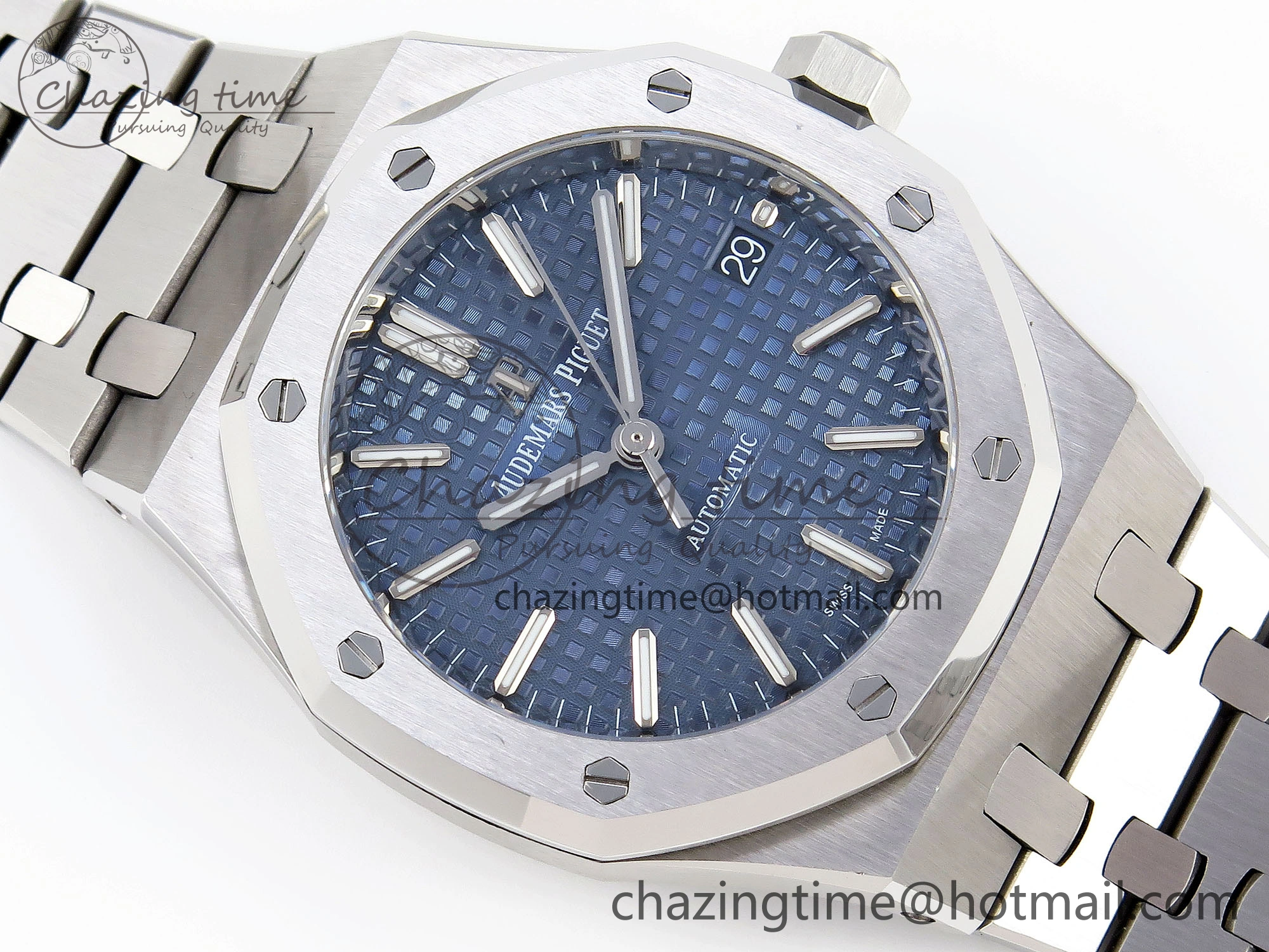Royal Oak 37mm 15450 SS IPF Best Edition Blue Dial on SS Bracelet SA3120 Super Clone