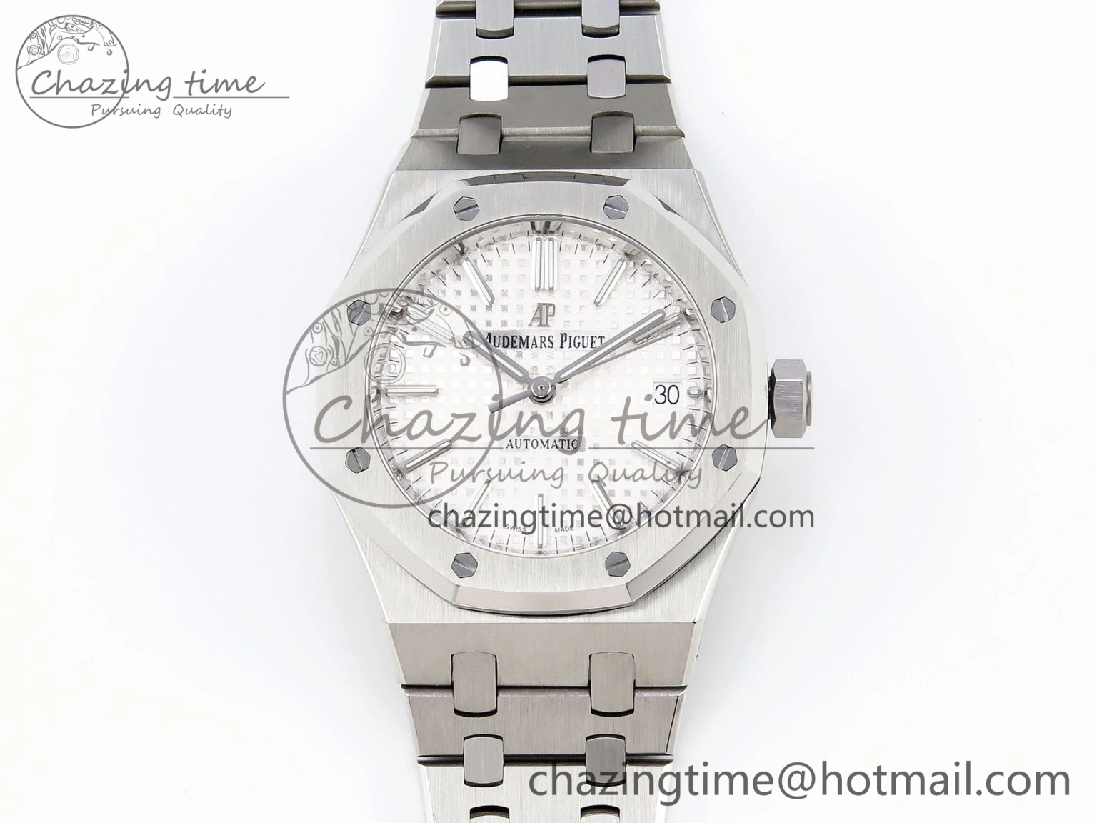 Royal Oak 37mm 15450 SS IPF Best Edition White Dial on SS Bracelet SA3120 Super Clone