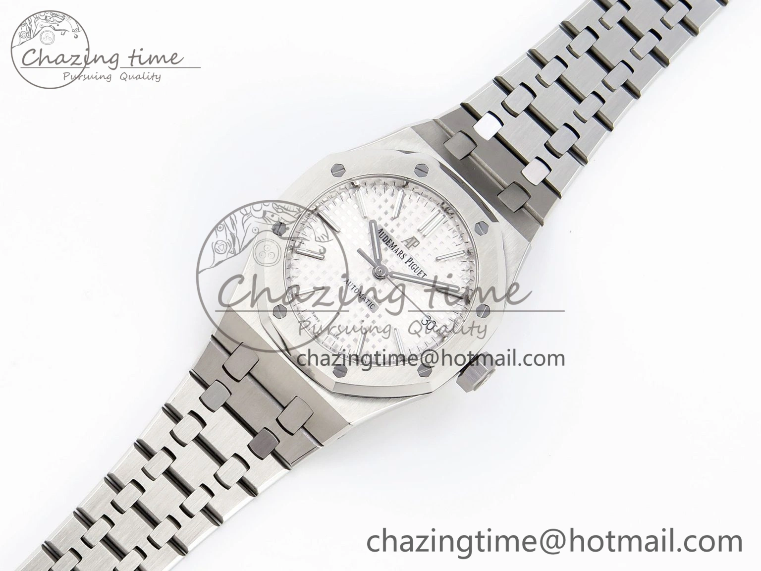Royal Oak 37mm 15450 SS IPF Best Edition White Dial on SS Bracelet SA3120 Super Clone