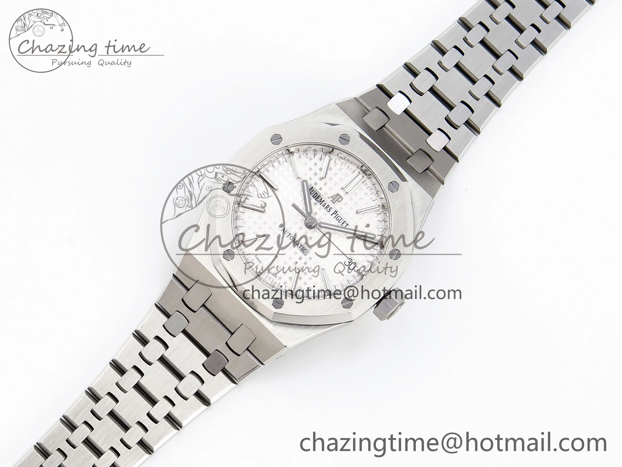 Royal Oak 37mm 15450 SS IPF Best Edition White Dial on SS Bracelet SA3120 Super Clone