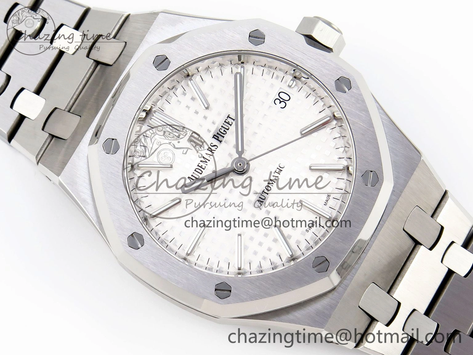 Royal Oak 37mm 15450 SS IPF Best Edition White Dial on SS Bracelet SA3120 Super Clone