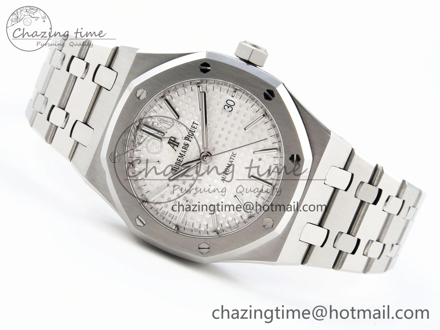 Royal Oak 37mm 15450 SS IPF Best Edition White Dial on SS Bracelet SA3120 Super Clone
