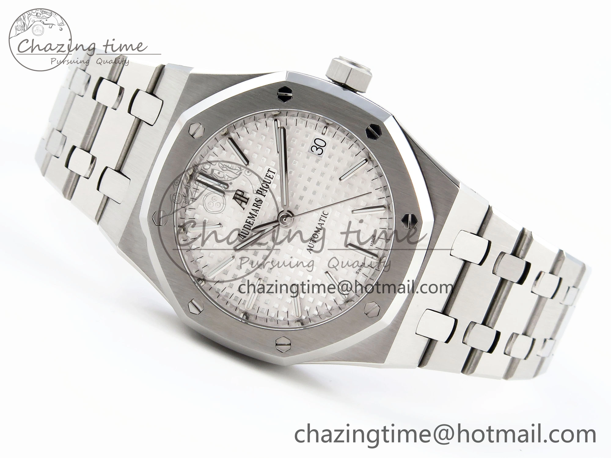Royal Oak 37mm 15450 SS IPF Best Edition White Dial on SS Bracelet SA3120 Super Clone