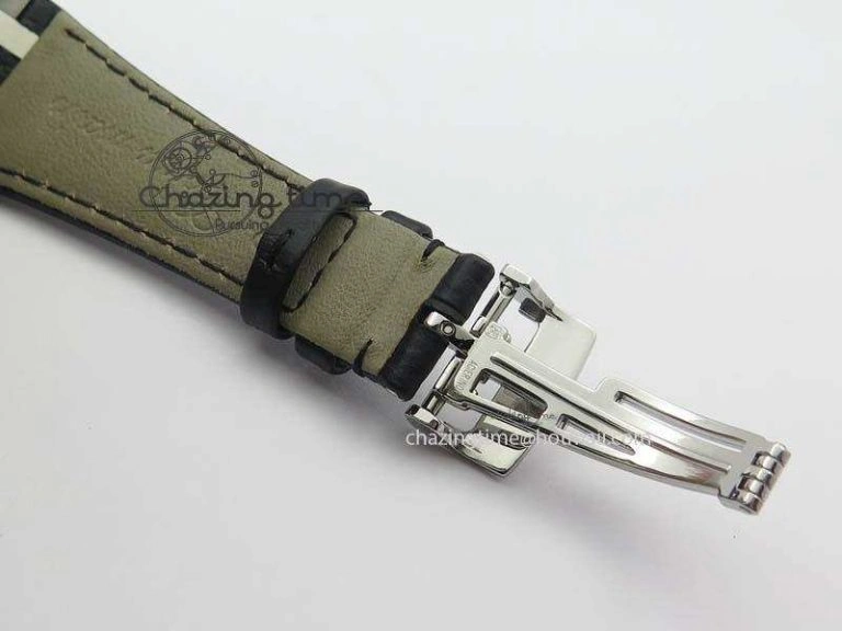 Royal Oak 37mm 15450 SS JF 1:1 Best Edition Black Dial On Black Leather Strap A3120