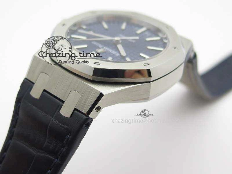 Royal Oak 37mm 15450 SS JF 1:1 Best Edition Blue Dial On Blue Leather Strap A3120