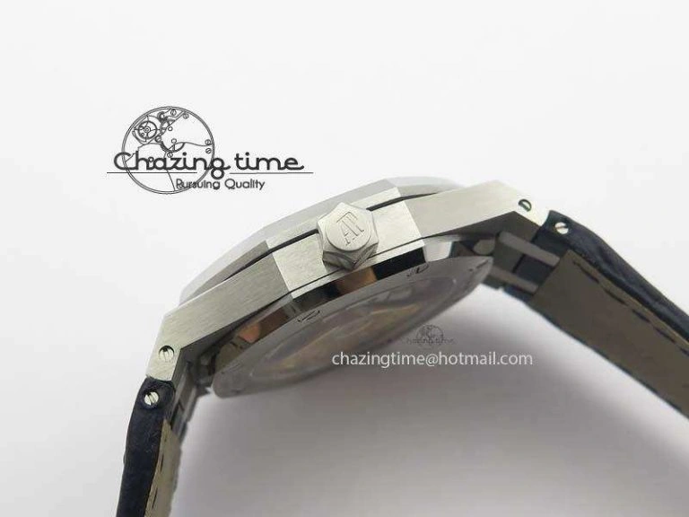 Royal Oak 37mm 15450 SS JF 1:1 Best Edition Blue Dial On Blue Leather Strap A3120