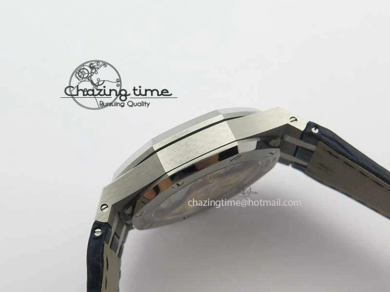 Royal Oak 37mm 15450 SS JF 1:1 Best Edition Blue Dial On Blue Leather Strap A3120