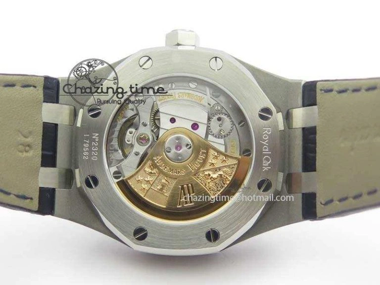 Royal Oak 37mm 15450 SS JF 1:1 Best Edition Blue Dial On Blue Leather Strap A3120