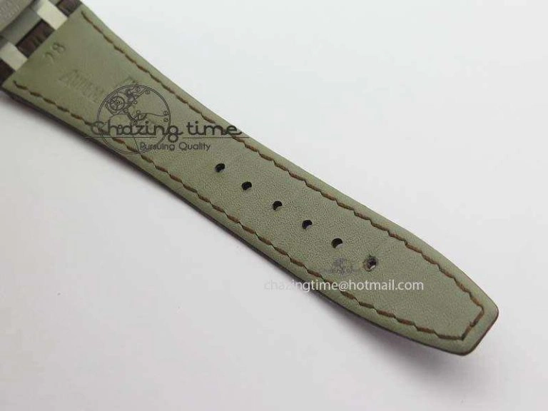 Royal Oak 37mm 15450 SS JF 1:1 Best Edition Silver Dial On Brown Leather Strap A3120