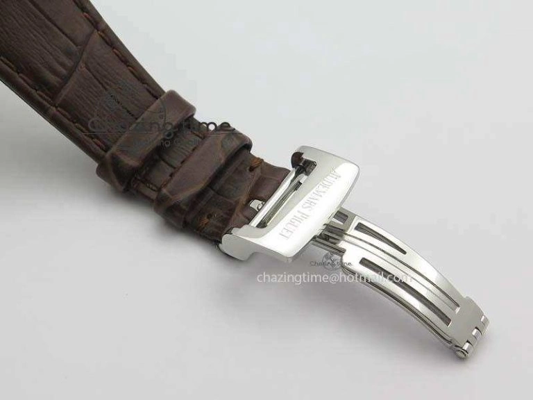 Royal Oak 37mm 15450 SS JF 1:1 Best Edition Silver Dial On Brown Leather Strap A3120