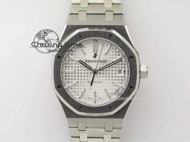 Royal Oak 37mm 15450 SS JF 1:1 Best Edition White Dial On SS Bracelet A3120