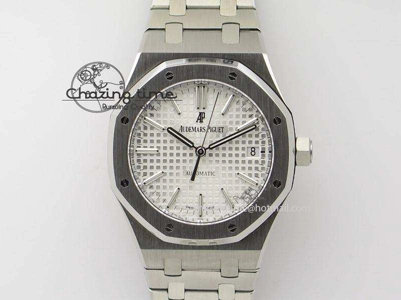 Royal Oak 37mm 15450 SS JF 1:1 Best Edition White Dial On SS Bracelet A3120
