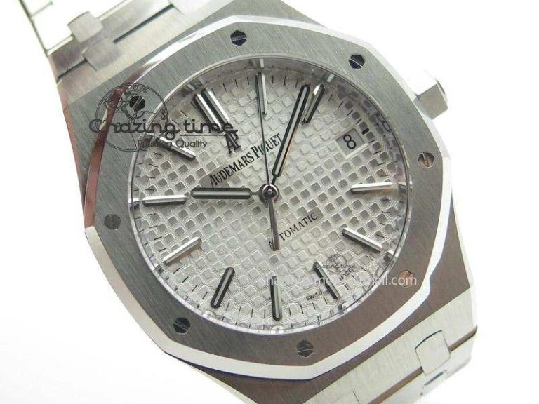 Royal Oak 37mm 15450 SS JF 1:1 Best Edition White Dial On SS Bracelet A3120