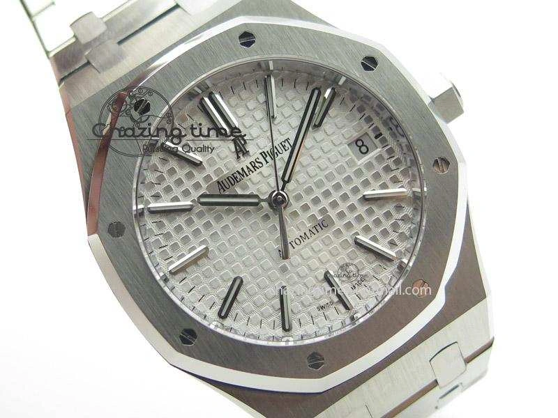 Royal Oak 37mm 15450 SS JF 1:1 Best Edition White Dial On SS Bracelet A3120