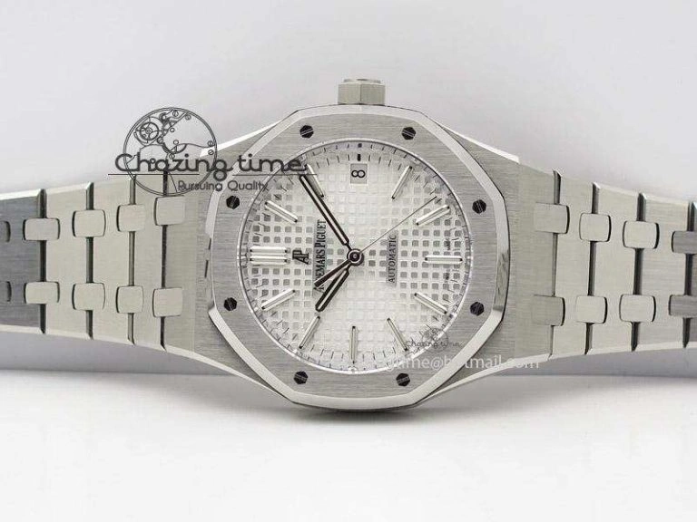 Royal Oak 37mm 15450 SS JF 1:1 Best Edition White Dial On SS Bracelet A3120
