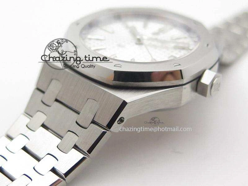 Royal Oak 37mm 15450 SS JF 1:1 Best Edition White Dial On SS Bracelet A3120